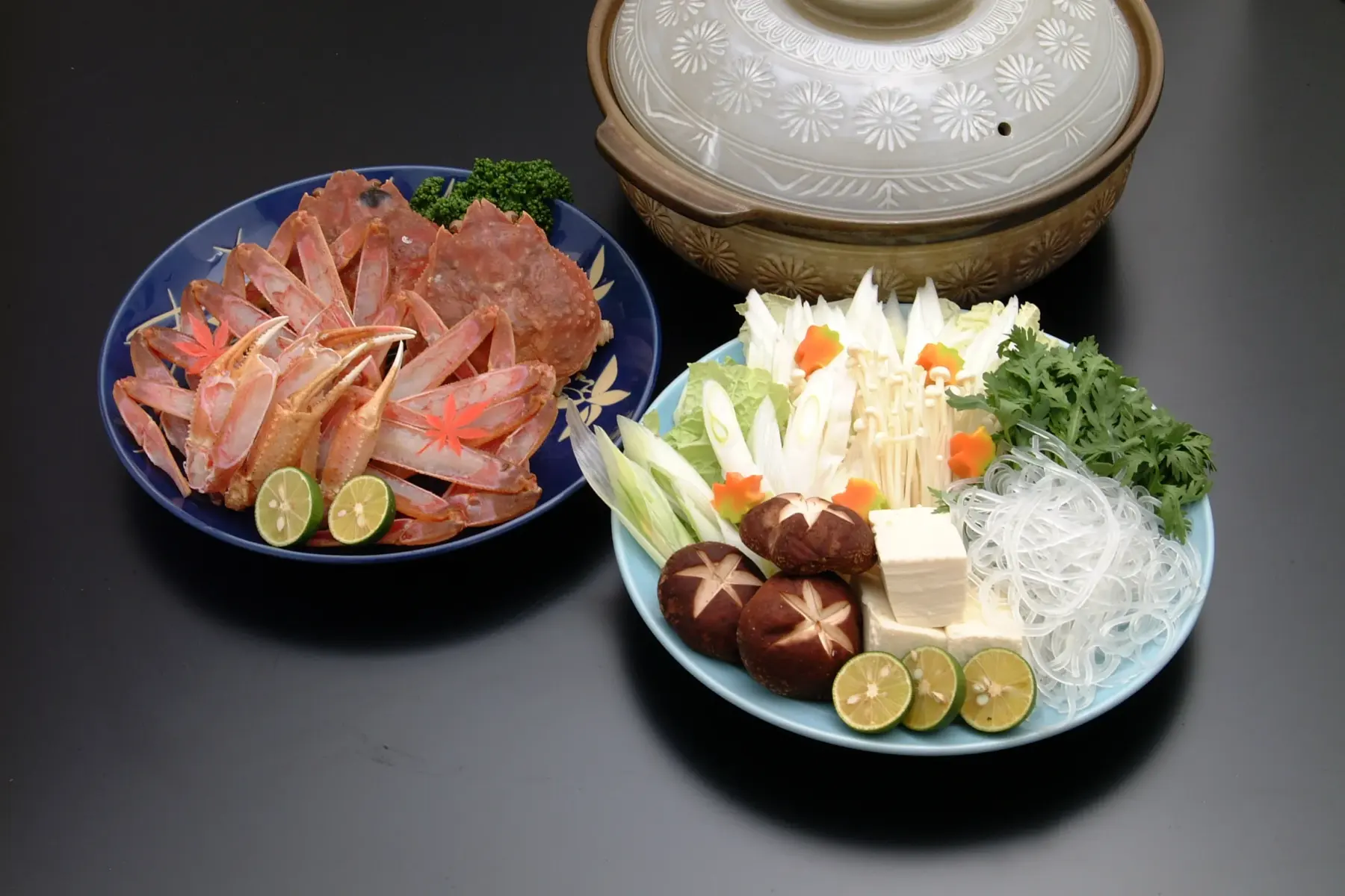 A crab hot-pot set (kani-chiri)
